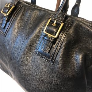COACH Black Pebbled Leather Hamptons Convertible